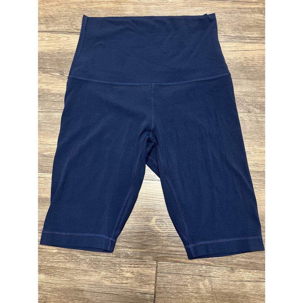 Lululemon Align Super High Rise 10” Biker Shorts Navy Blue Sz 6 Nulu Gym Active - Picture 2 of 7